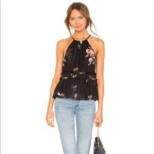 Joie floral silk shawnette sleeveless top XS